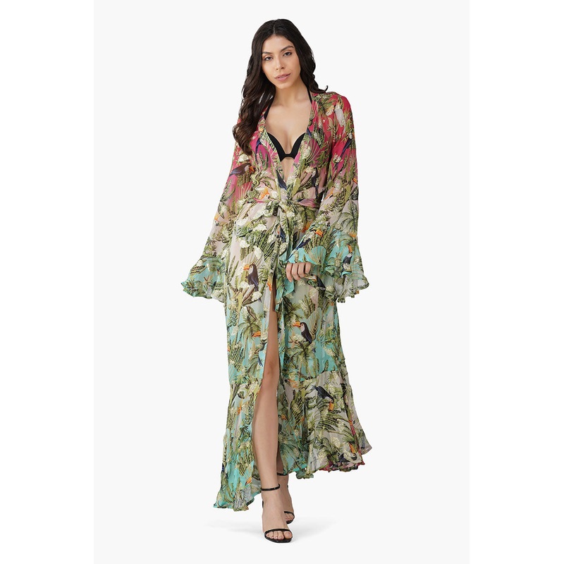 Tropical Toucan Front Open Cover Up