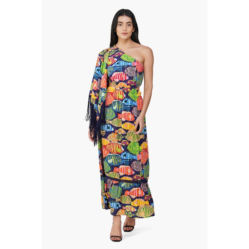 Tuna Marissa Multi Printed One Shoulder Dress