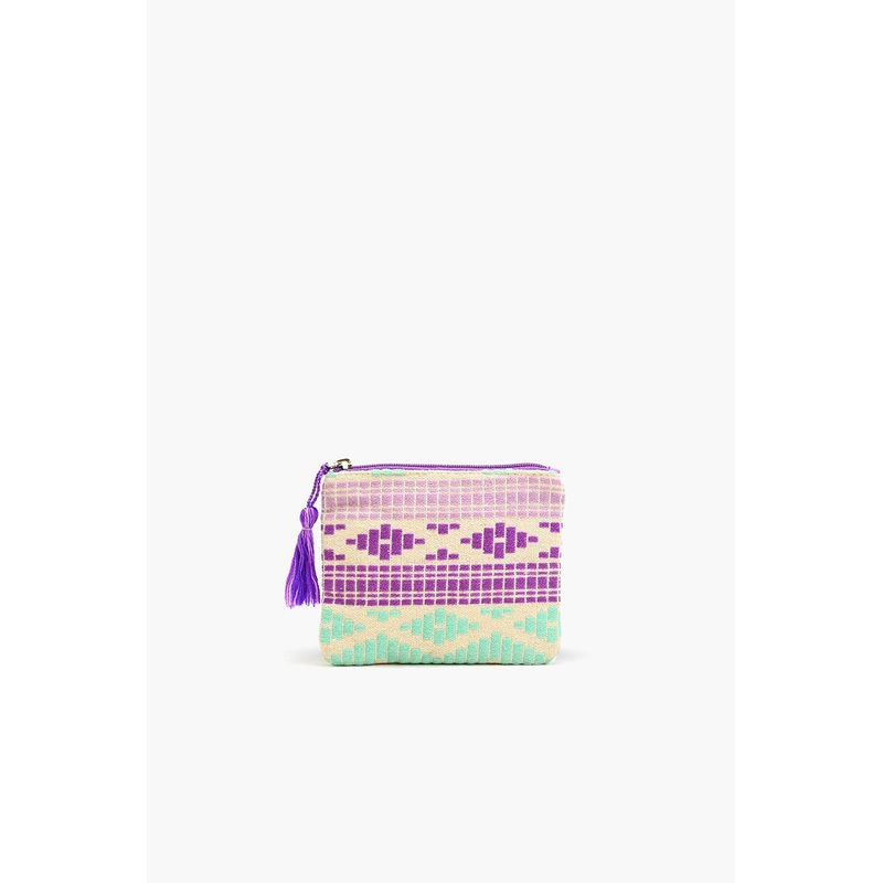 Violet Handwoven Jacquard Coin Bag