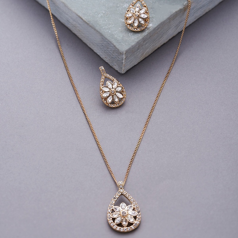 Accessorize London Women'S Embellished Tear Drop Necklace Set