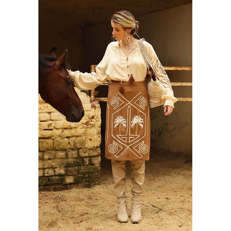 Bali Tiger Embroidered Blouse