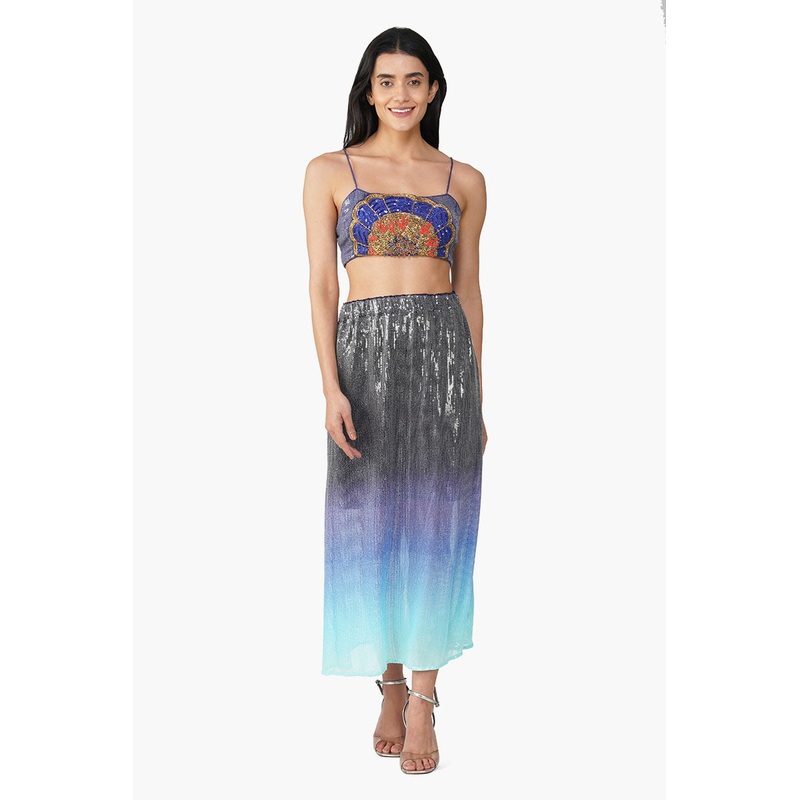 Blue Marine Costal Embellished Top