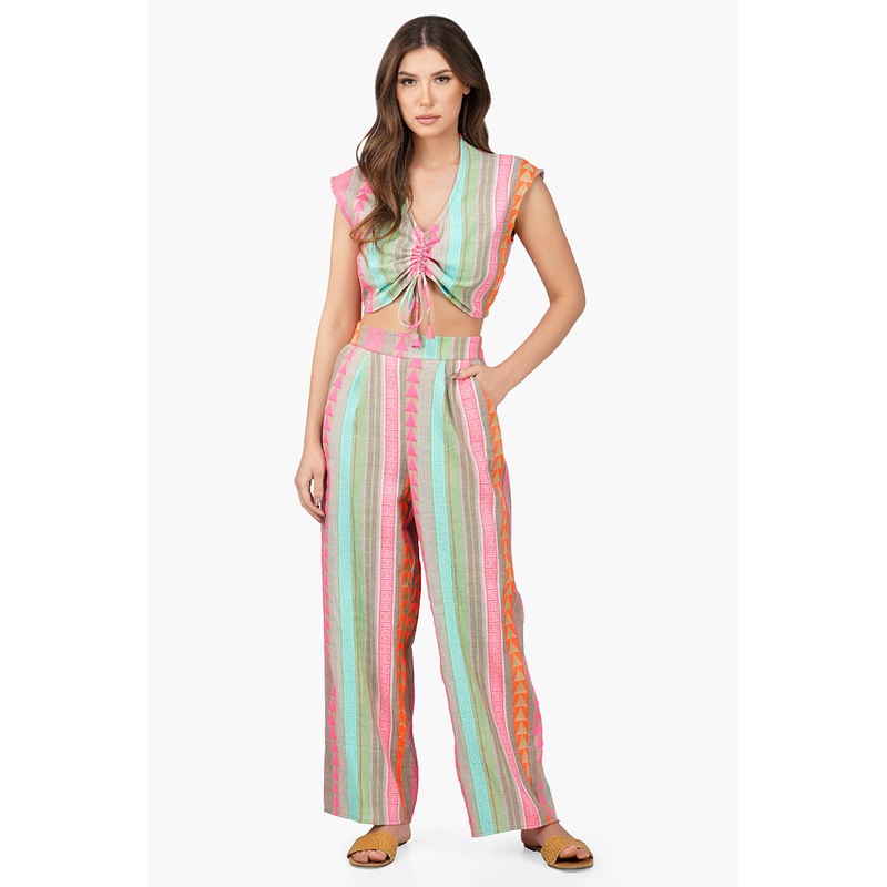 Dora Yarn Dyed Striped Pants
