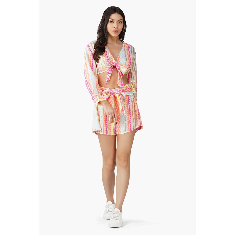 Flourescent Strip Front Tie Top