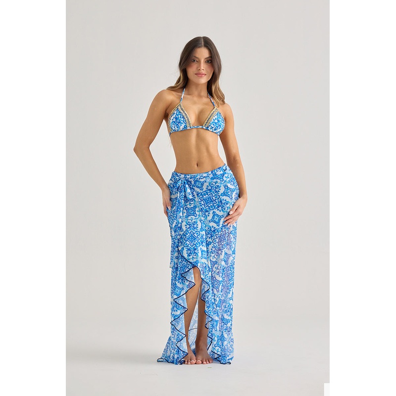 Greece  Sheer Wrap SkirtLightweight Beach Cover-Up
