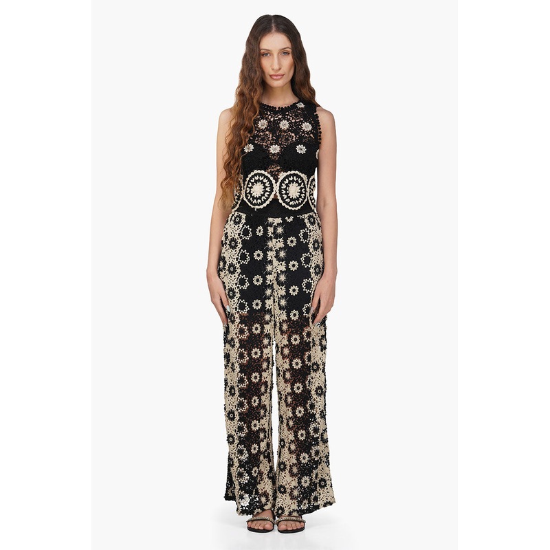 Hippie Crochet Dual Tone Flared Pant