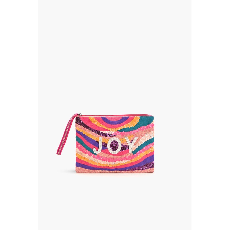 Joy Embellished Wristlet Clutch