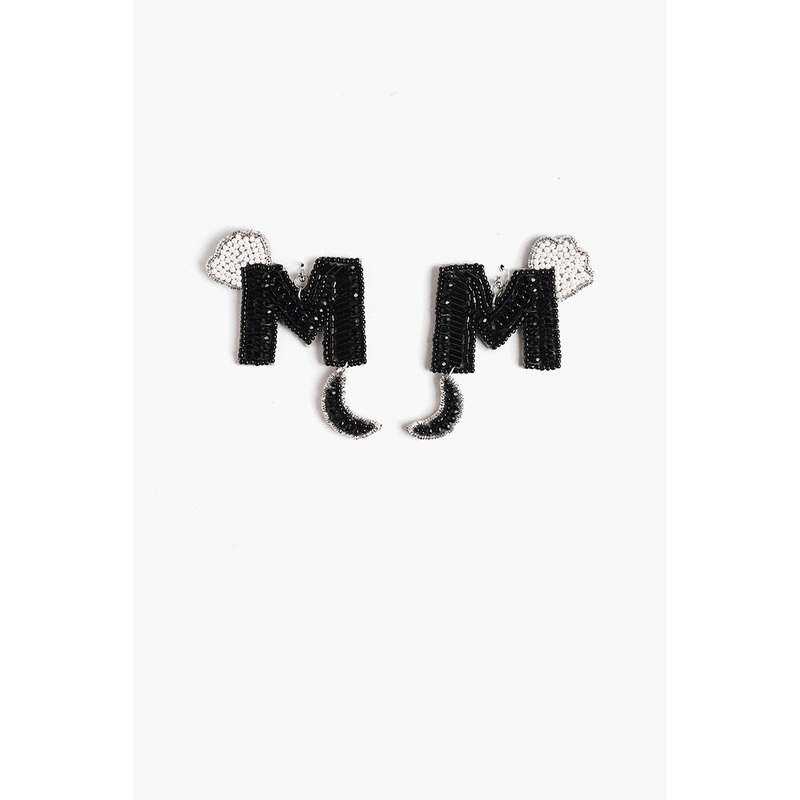 Letter M Beaded Earrings