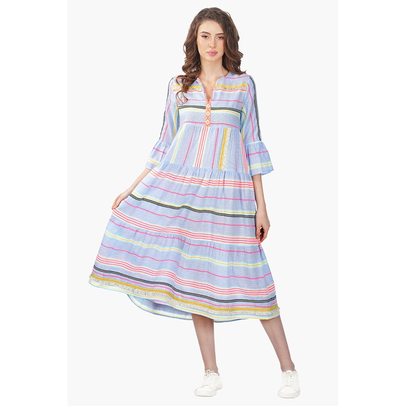 Samantha Striped Lace Maxi Dress