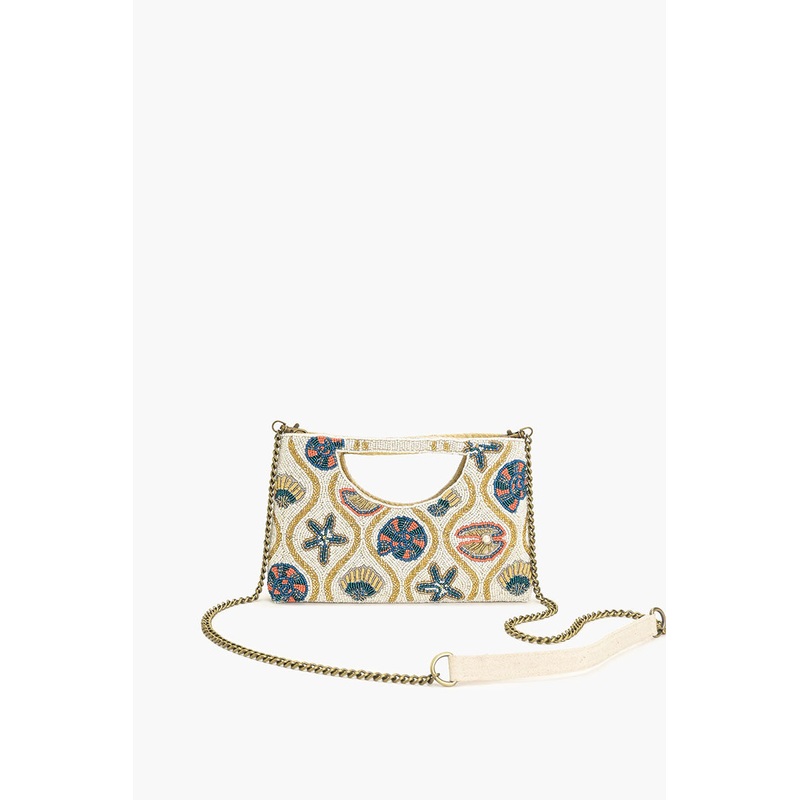 Sunlit Shore Beaded Clutch Bag