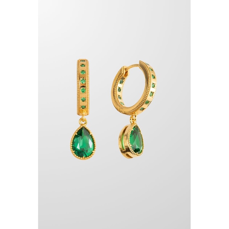 The Sofia Earrings in Emerald