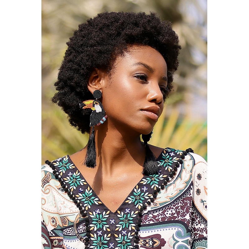 Toucan Paradise Beaded Earrings