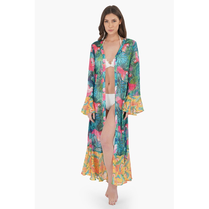 Tropical Forest Chiffon Cover Up