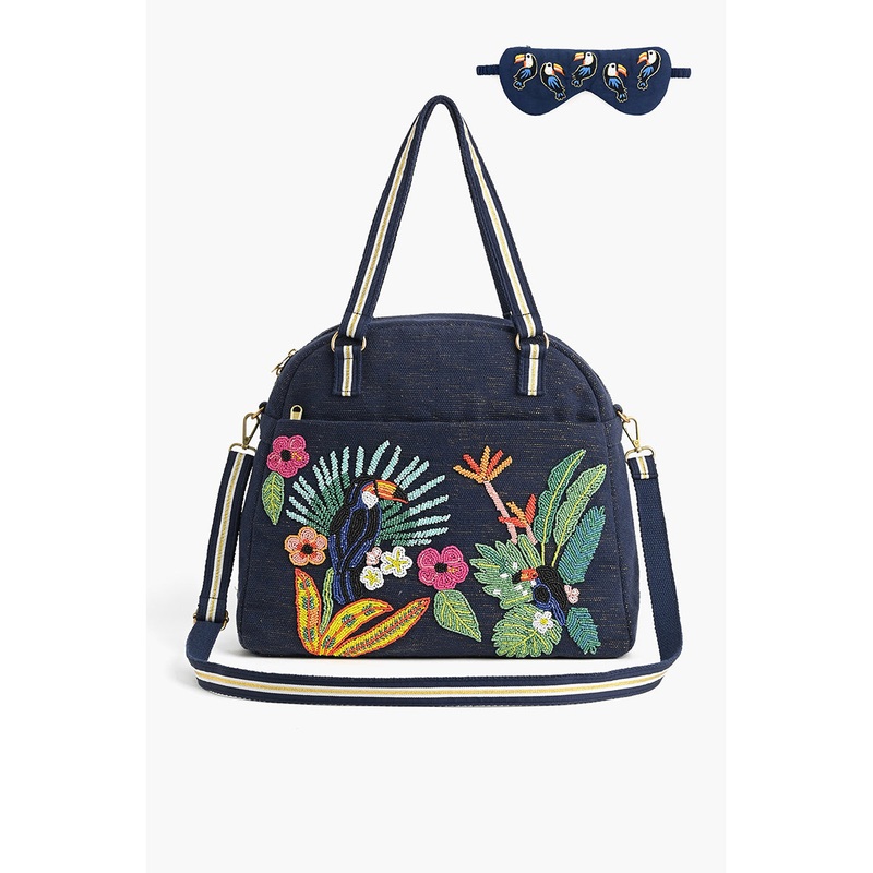 Tropical Travel Bag with Eye Mask