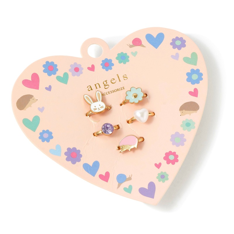 Accessorize London Girl's Woodland 5 X Ring Set