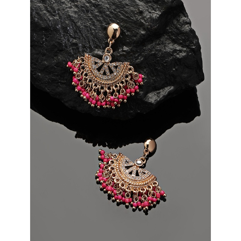 Accessorize London Women's Pink Beaded Gold Chanbalis
