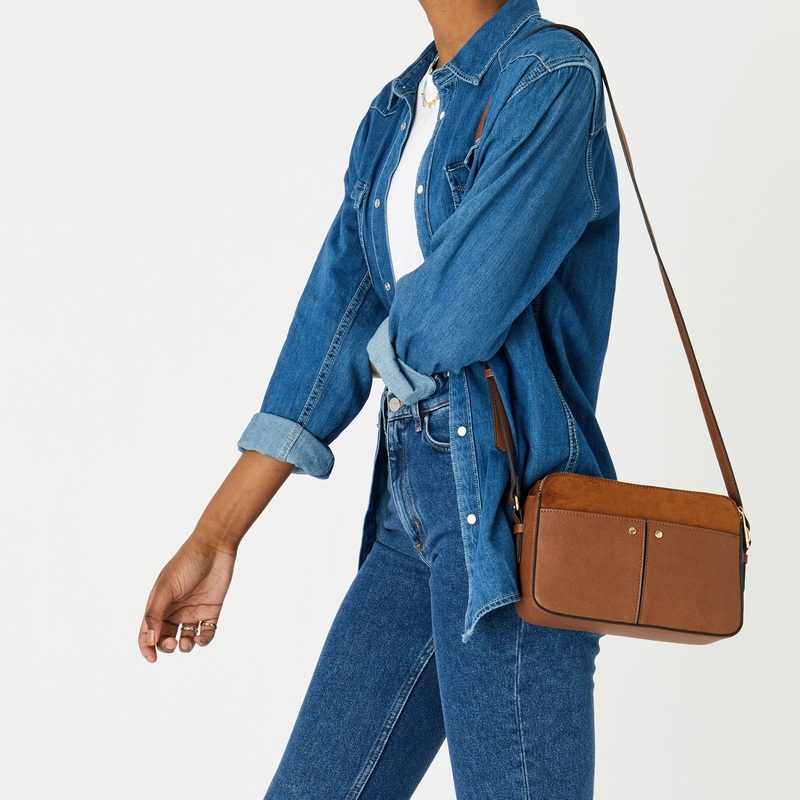 Accessorize London Women's Charlotte Tan Cross Body Sling bag