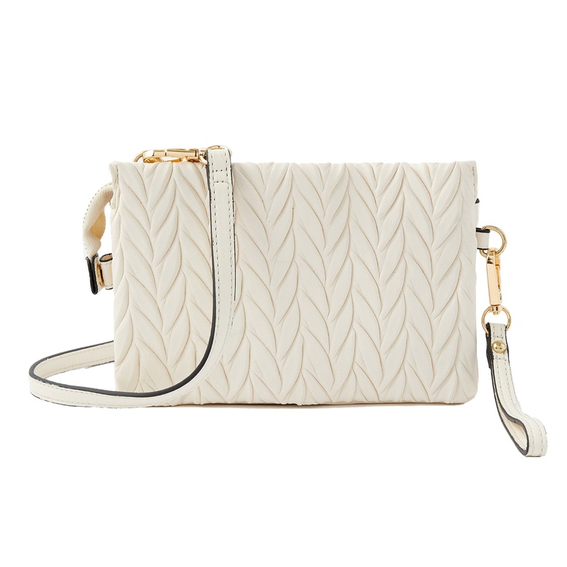 Accessorize London Women's Paige Pleated Cross-Body Bag Cream