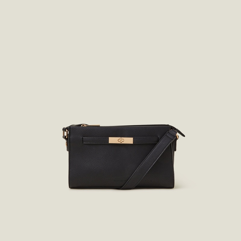 Black Metal Twist-lock Sling Bag