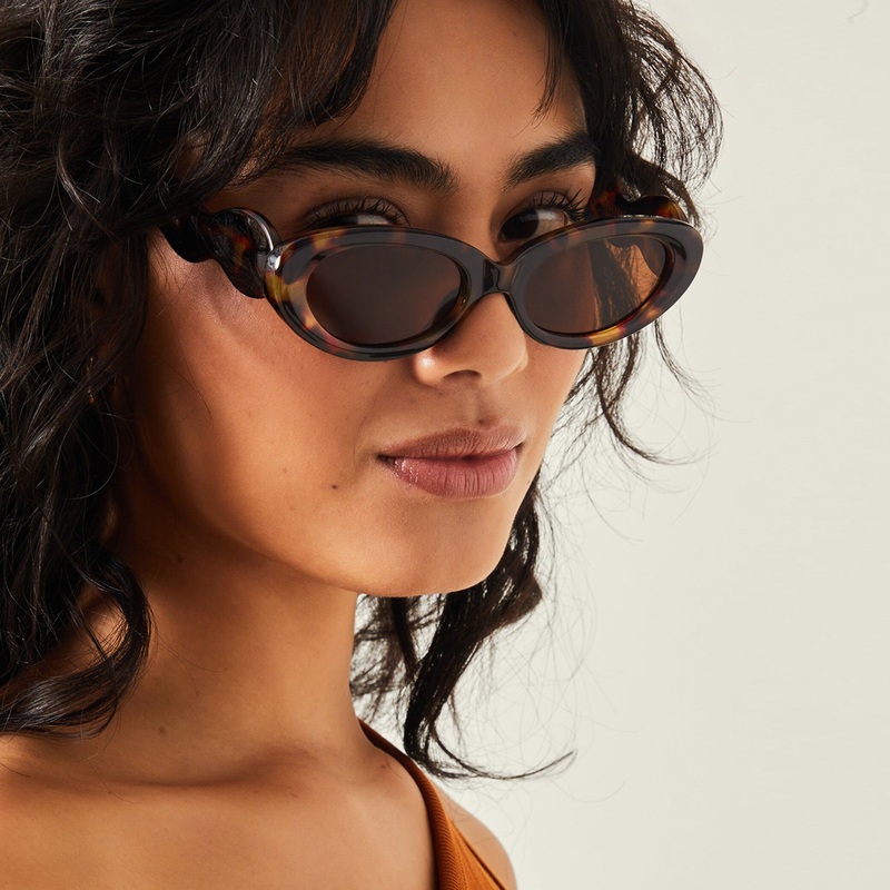 Tortoiseshell Wavy Oval Sunglasses