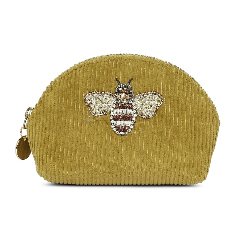 Accessorize London Women's Cotton Lime Bee Coin Purse