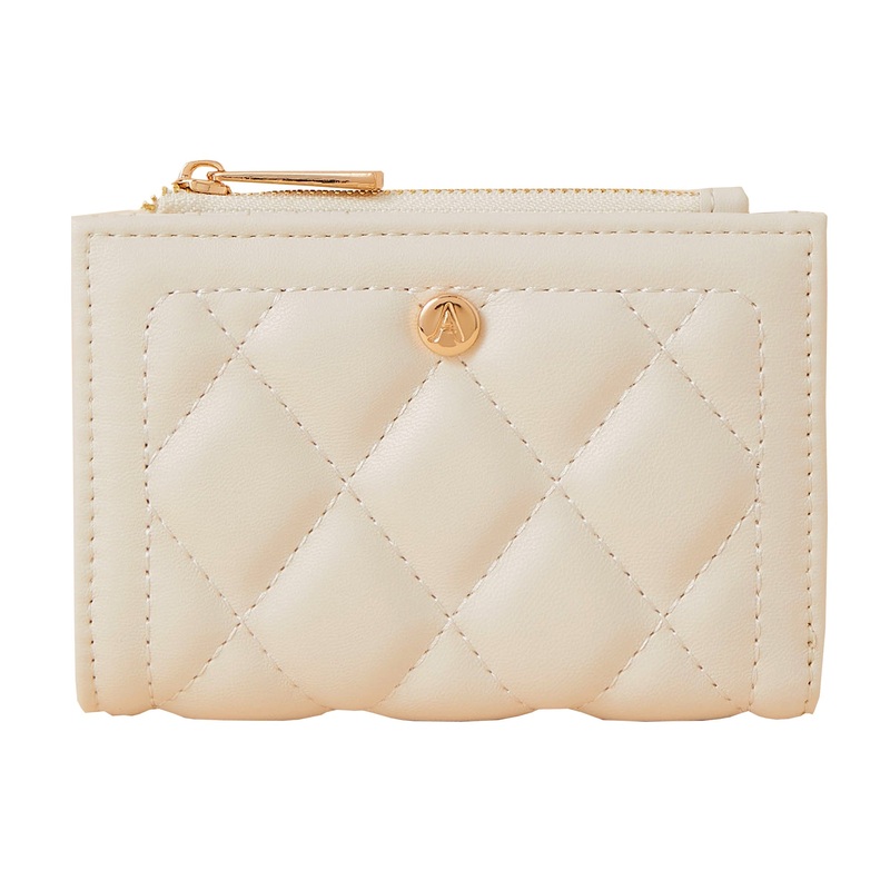 Accessorize London Women's Faux Leather Cream Pocket Coin Purse