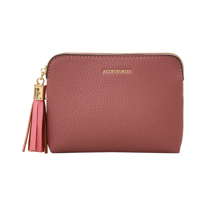 Accessorize London Women's Pink Contrast Tassle Coin Purse