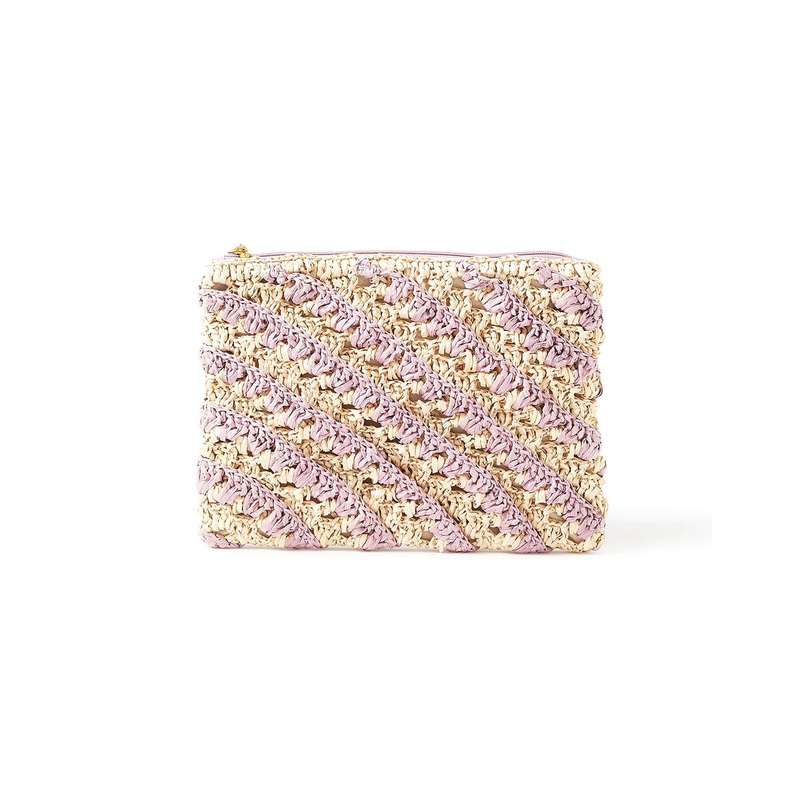 Accessorize London Women's Raffia Stripe Pouch