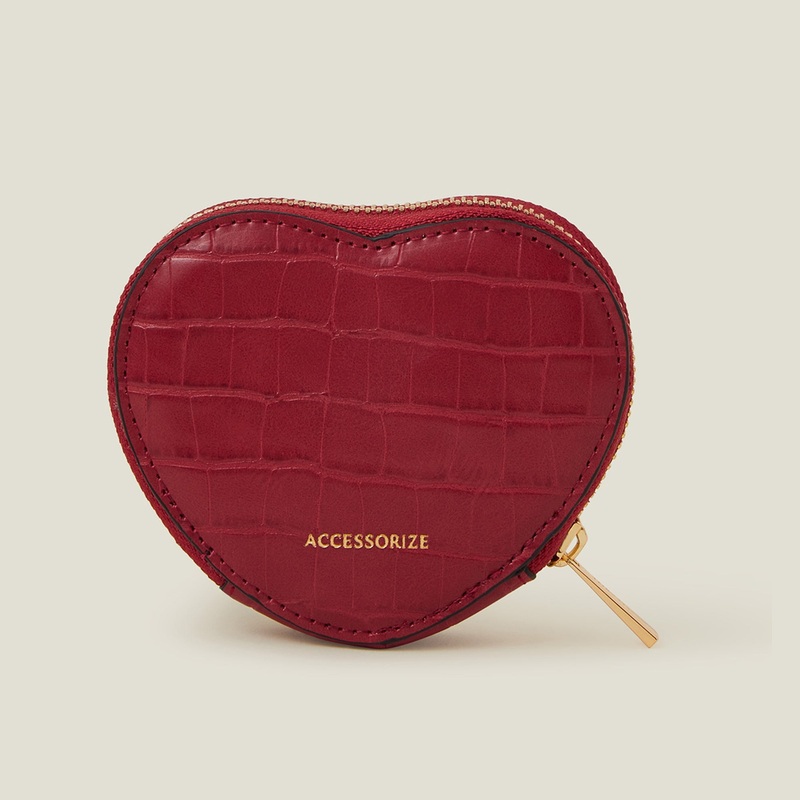 Accessorize London Women's Red Heart Coin Purse