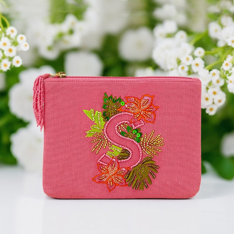 Accessorize London Women's Summer Pink S Initial Pouch