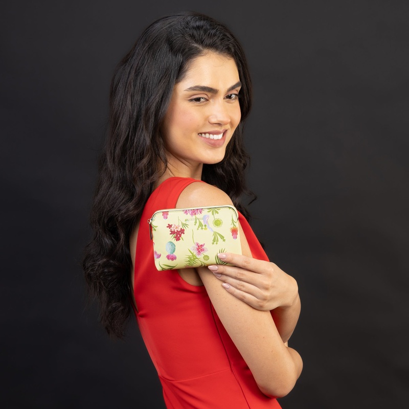 Accessorize London Women's Yellow Floral Print Coin Purse