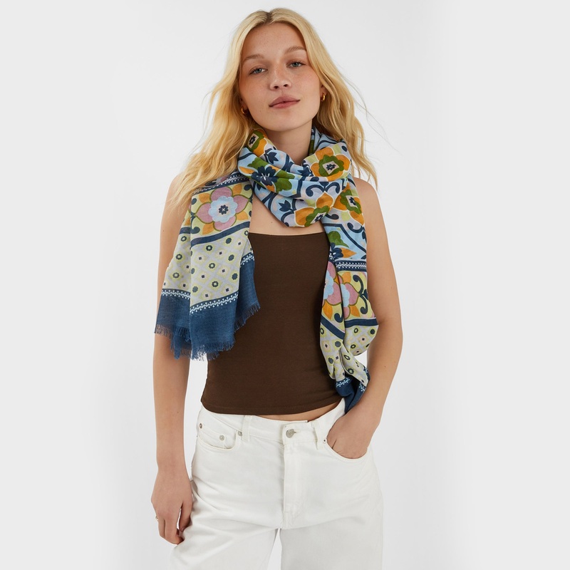 Lightweight Tile Print Scarf
