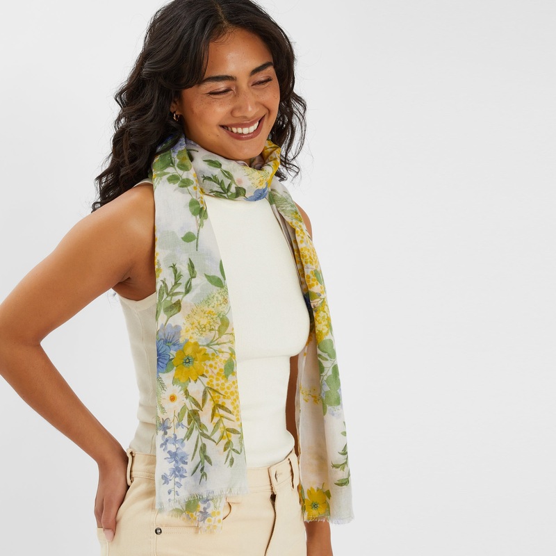 Multi Lightweight Floral Scarf