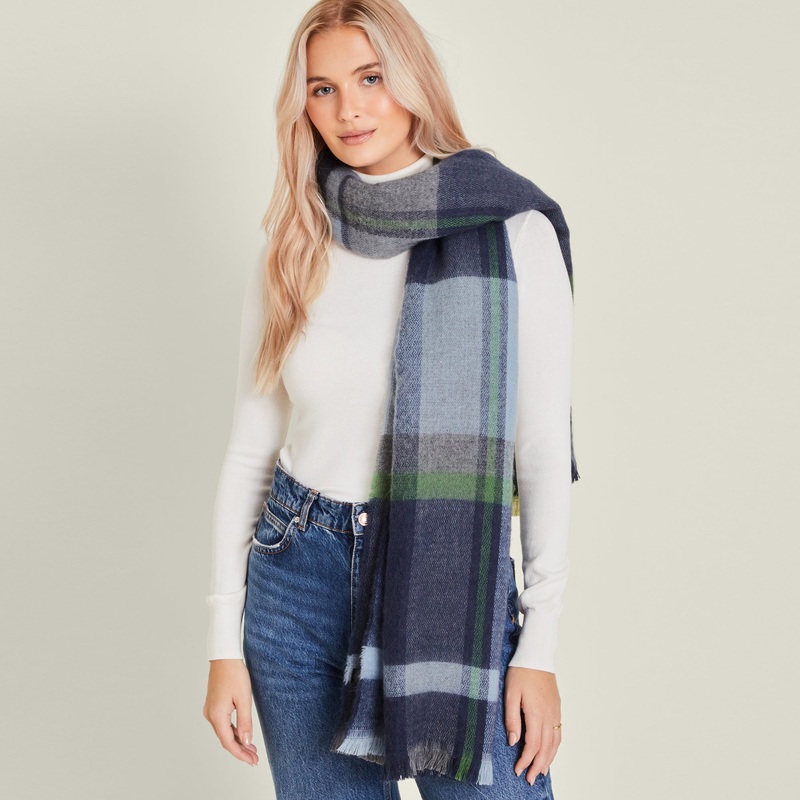 Multi Woven Check Blanket Scarf
