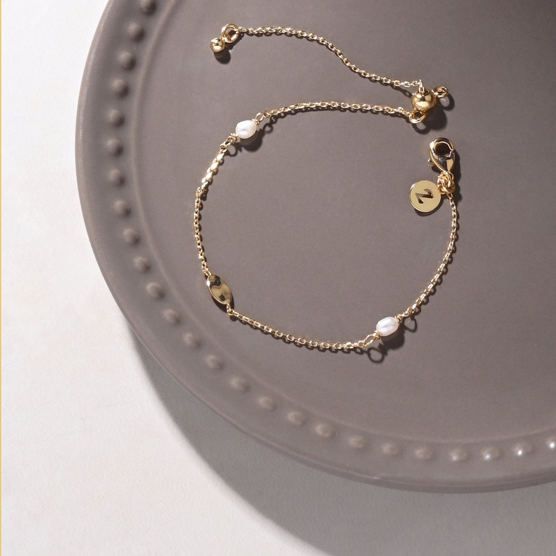 Accessorize London Women 14K Real Gold Plated Pearl Station Bracelet