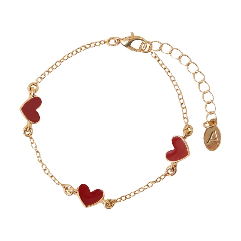 Accessorize London Women Red Enamel Heart Bracelet