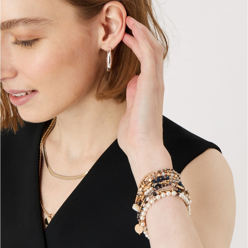 Accessorize London Women's Blue Harvest Set of 9 Stretch Bracelet pack