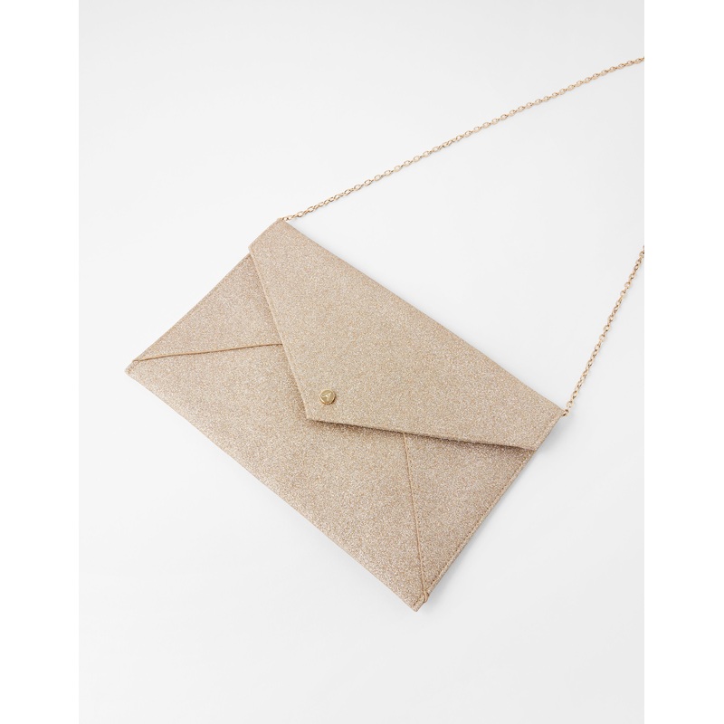 Accessorize London Women's Faux Leather Lily Glitter Envelope Clutch