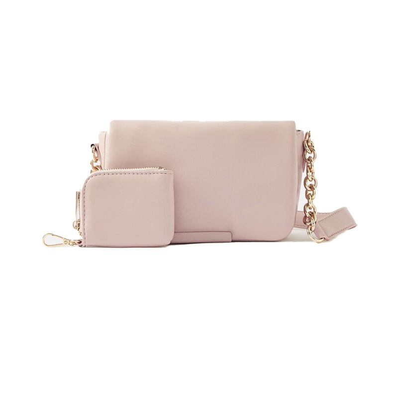 Accessorize London Women's Faux Leather Pink Metallic Frame Clutch