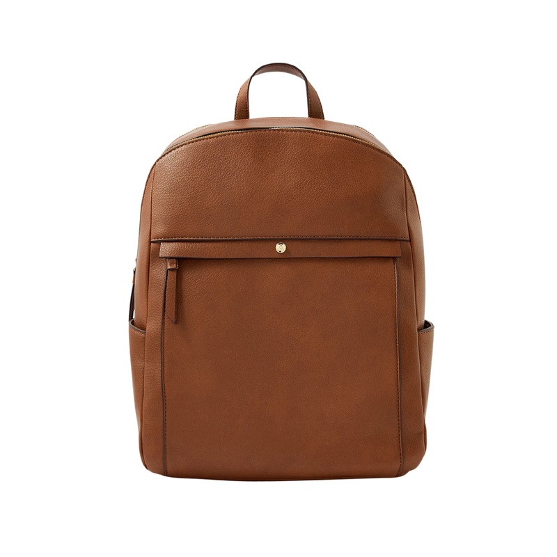 Accessorize London Women's Faux Leather Tan Sammy Backpack