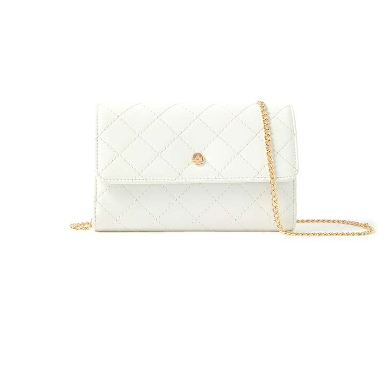 Accessorize London Women's Faux Leather White Quilted Mini Purse Sling Bag