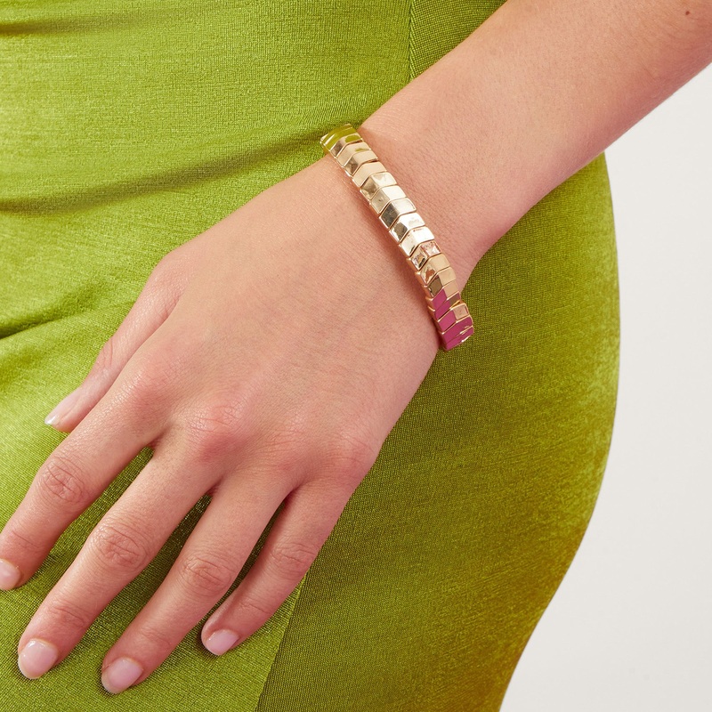 Accessorize London Women's Gold Chevron Stretch Bracelet