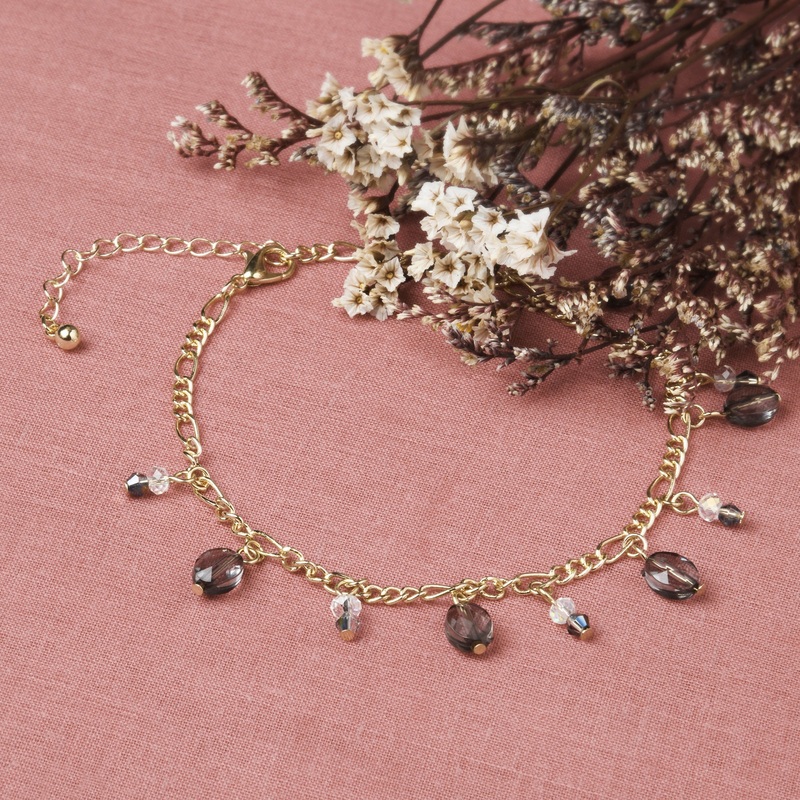 Accessorize London Women's Grey Charmy Stone Anklet