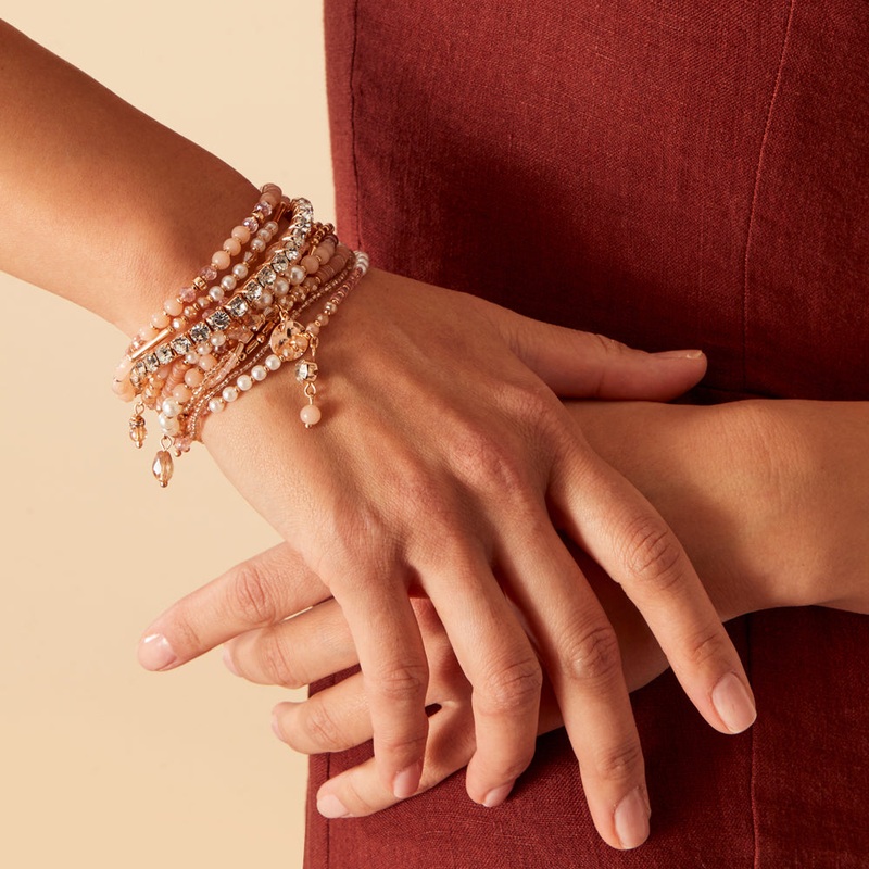 Accessorize London Women's Multi Pastel Beaded Luxe Stretch Bracelet Pack