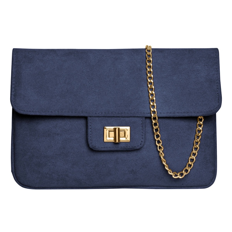 Accessorize London Women'S New Navy Suedette Lock Party Clutch