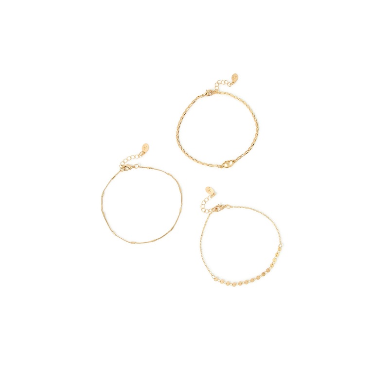 Accessorize London Women's Set Of 3 Heart Layered Chain Anklets