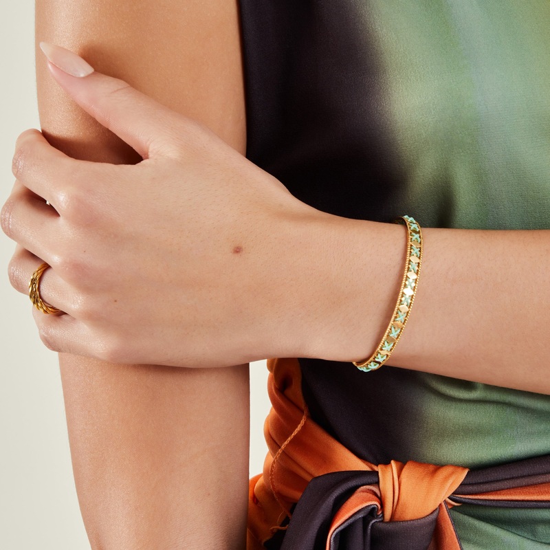 Accessorize London Women's Z Real Gold Plated Threaded Bangle