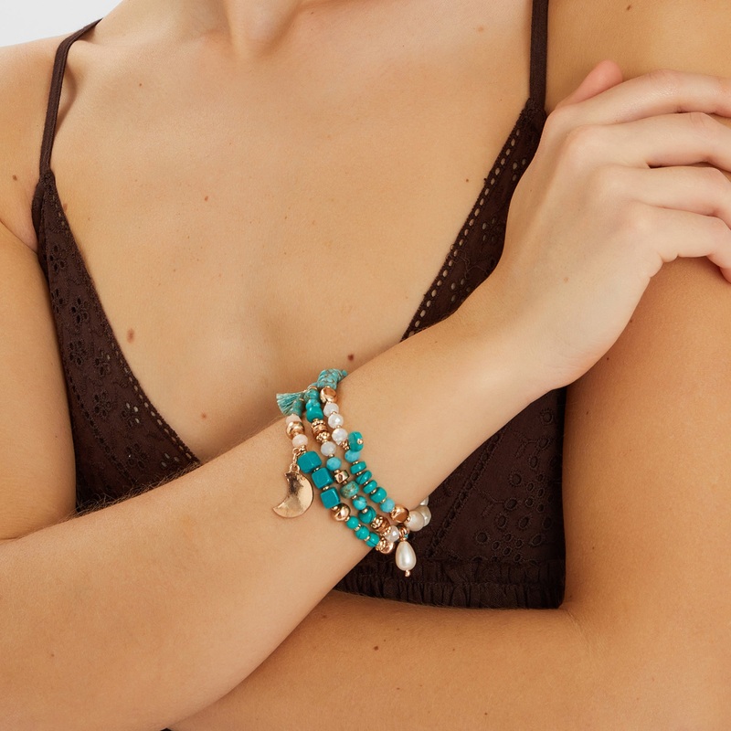 Beaded Stretch Bracelets Set of 3