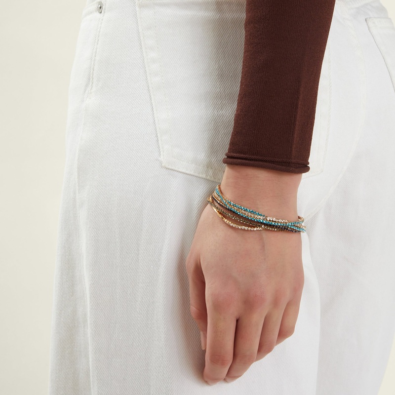 Blue Multi Cupchain Stretch Bracelets Pack of 6