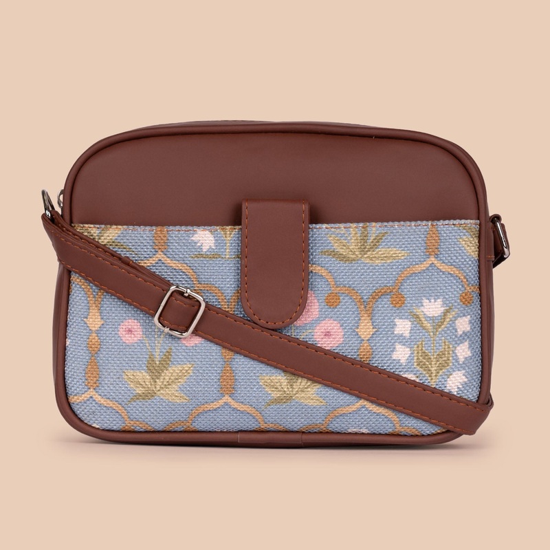 Jaipur Fresco Blue Magnetic Sling Bag